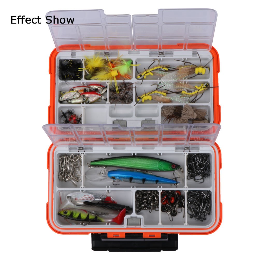 Double Layer Hard Plastic Fishing Box For Baits or Sinkers Lure Fishing Tackle Box Fly / Bass / Carp Fishing Accessories