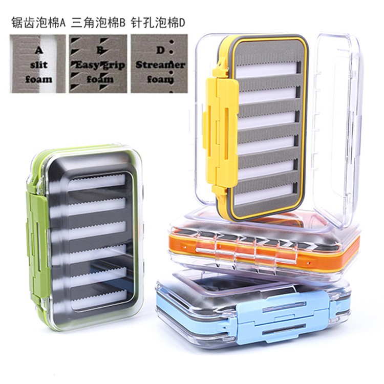 Waterproof slim fly fishing plastic box double side bait lure hooks storage boxes carp fly fishing accessories