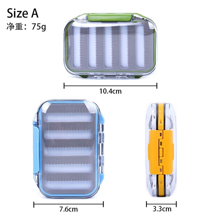 Waterproof slim fly fishing plastic box double side bait lure hooks storage boxes carp fly fishing accessories