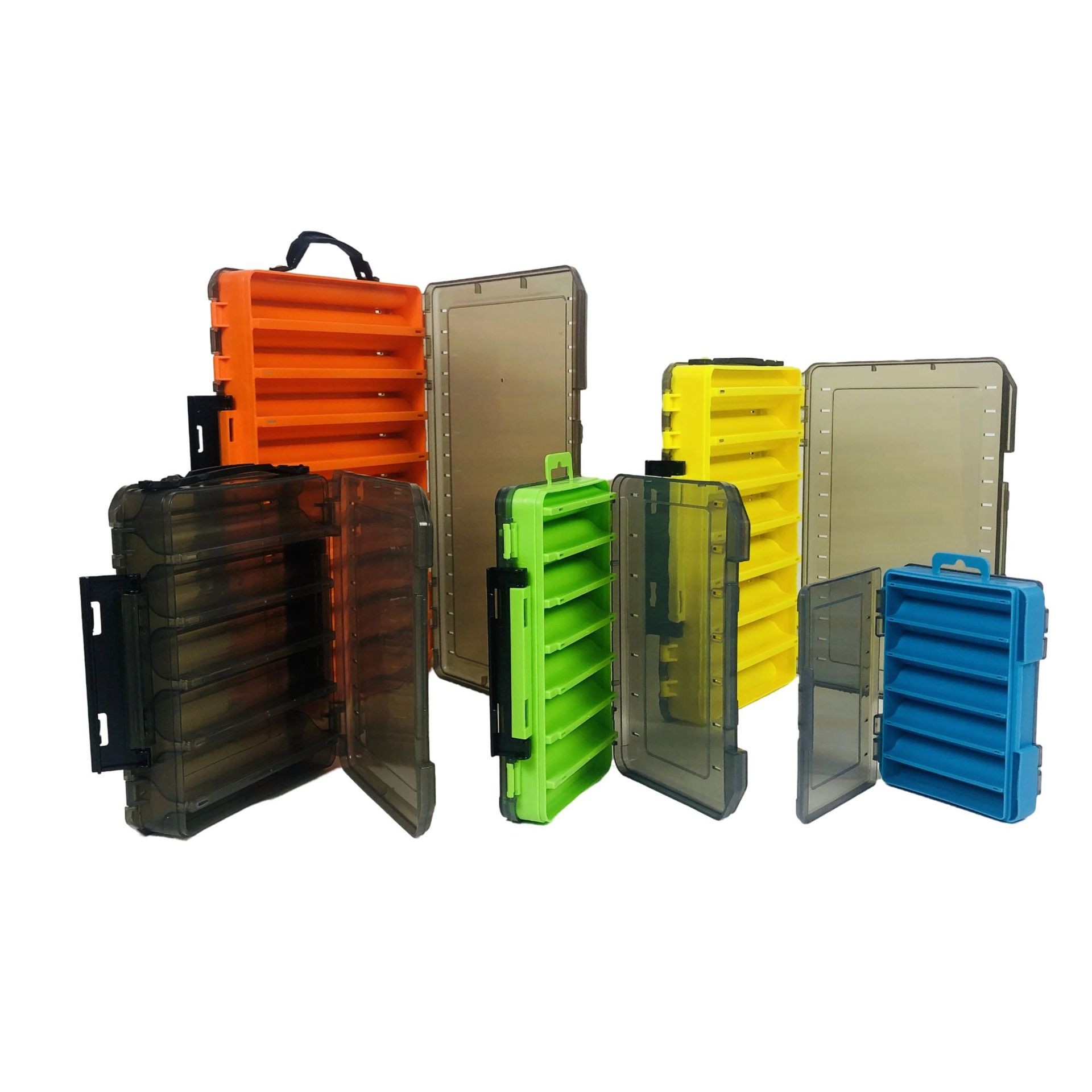 Factory direct PP material transparent lure box size multicolored fishing tackle accessories box wooden shrimp box