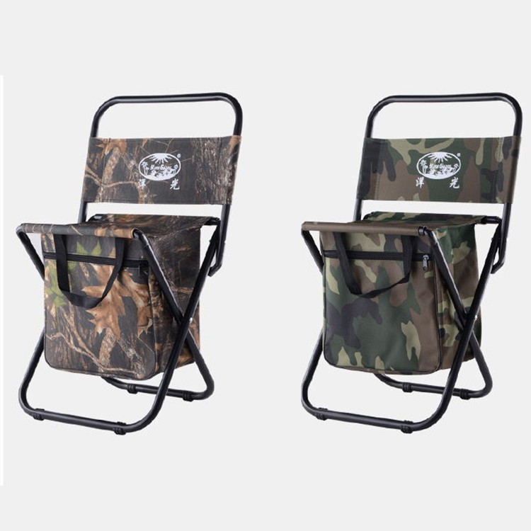 Camping Beach Large Folding Camouflage Fishing Chair with Cooler Bag