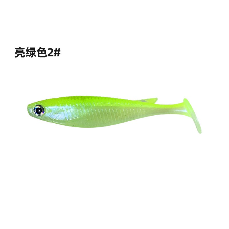 Fishinglure soft bait Soft worm bait Fresh water Luya two-color T-tail lead head hook hook mouth Mandarin fish perch soft bait wholesale