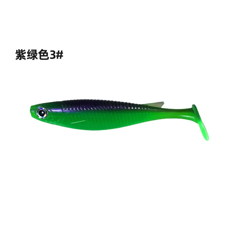 Fishinglure soft bait Soft worm bait Fresh water Luya two-color T-tail lead head hook hook mouth Mandarin fish perch soft bait wholesale