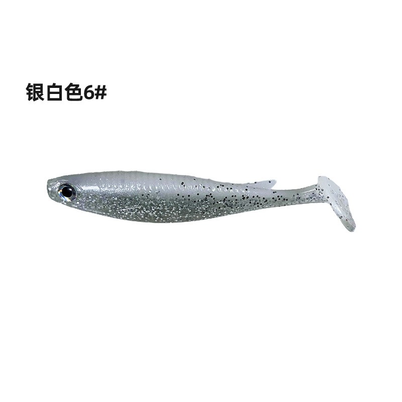 Fishinglure soft bait Soft worm bait Fresh water Luya two-color T-tail lead head hook hook mouth Mandarin fish perch soft bait wholesale