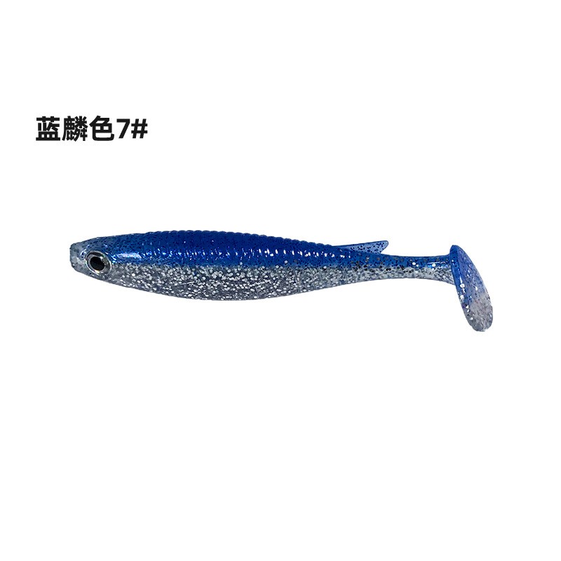 Fishinglure soft bait Soft worm bait Fresh water Luya two-color T-tail lead head hook hook mouth Mandarin fish perch soft bait wholesale