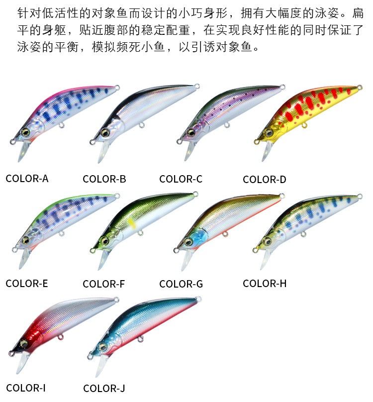 Japanese full-swimming submerged Minnow 5g/8g microbait bait bait bait long throw Luya bait Hard bait tip tip microbait