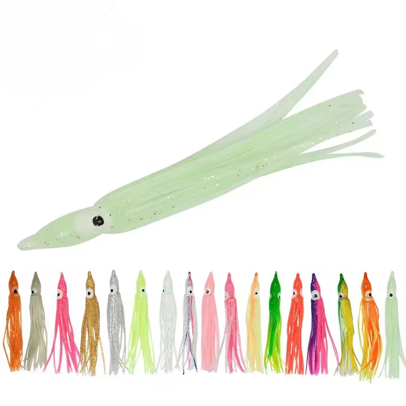 Fishing Lures Colorful Squid Skirts Soft Bait 5-30cm Octopus Soft Fishing Lures Tuna Sailfish Baits Mix Colors