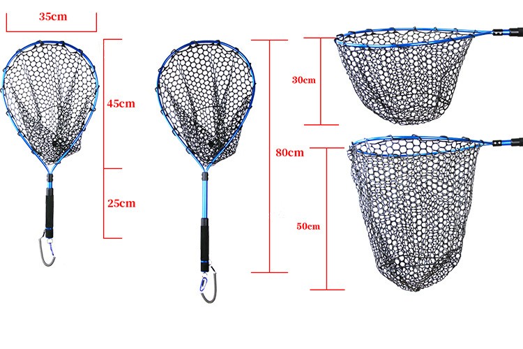 Silica gel fishing tackle telescopic magnetic carp fishing landing net