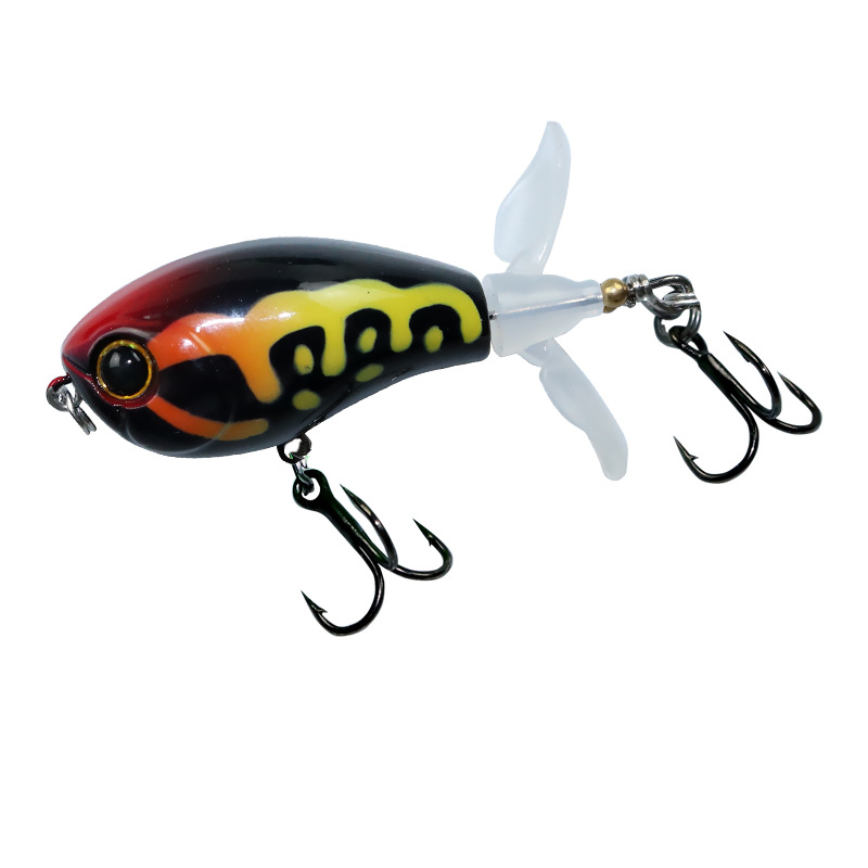 Surface casting tractor Luya bait Floating pencil bait propeller bait Fresh water fishing black bait warping beak