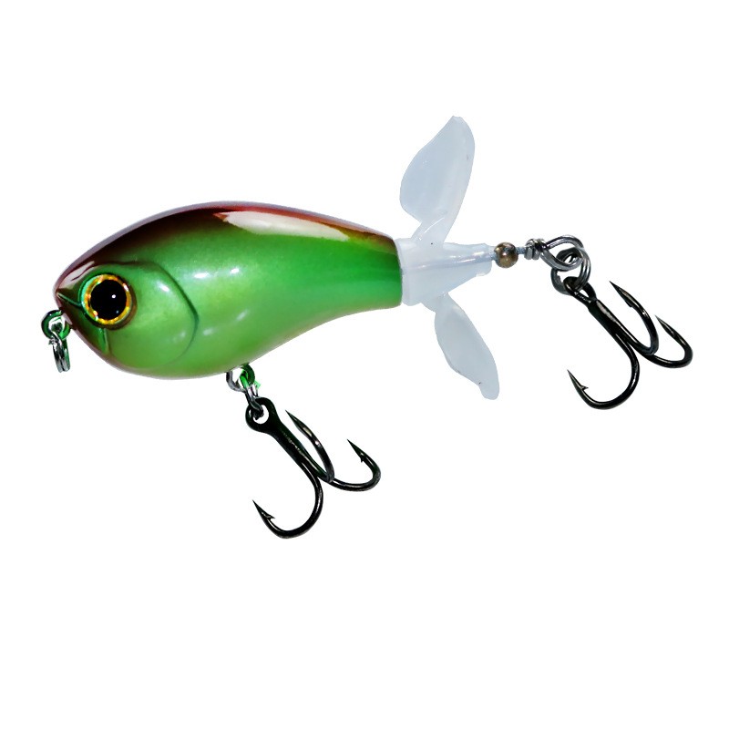 Surface casting tractor Luya bait Floating pencil bait propeller bait Fresh water fishing black bait warping beak