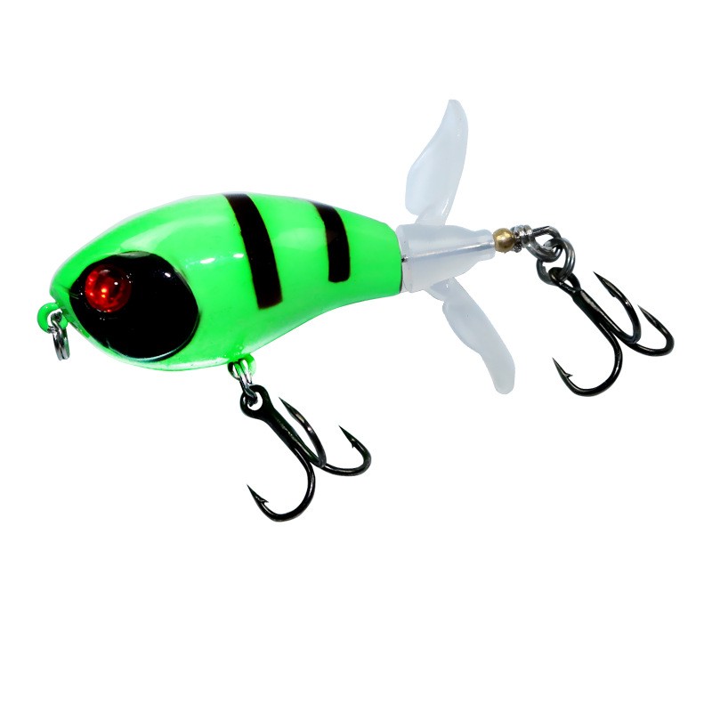 Surface casting tractor Luya bait Floating pencil bait propeller bait Fresh water fishing black bait warping beak