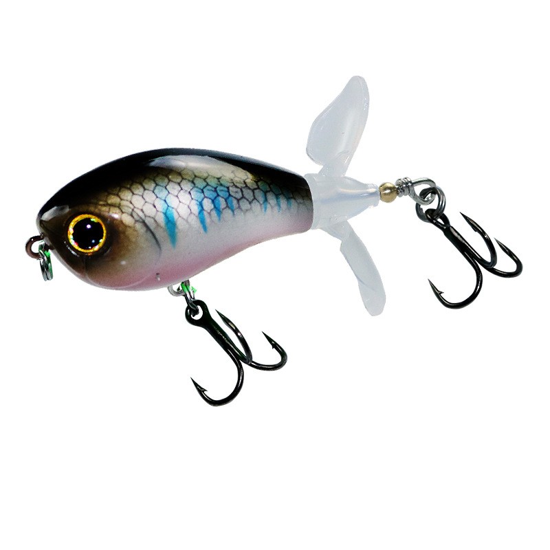 Surface casting tractor Luya bait Floating pencil bait propeller bait Fresh water fishing black bait warping beak