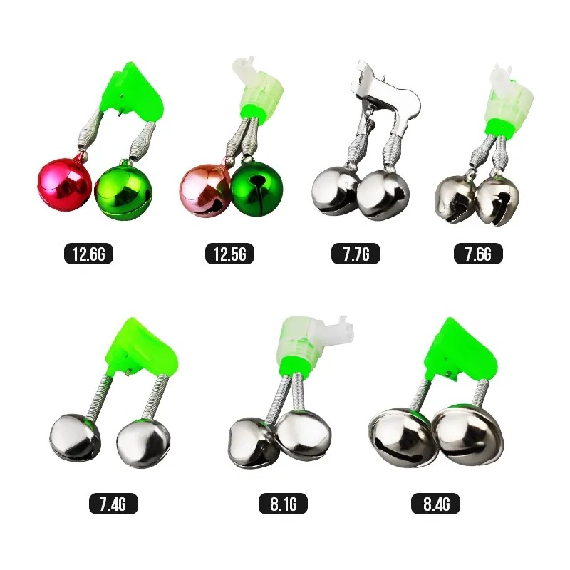  fishing bite indicators fishing alarm bell night light clamp tip clip bells twin bells fishing rod tip light accessories