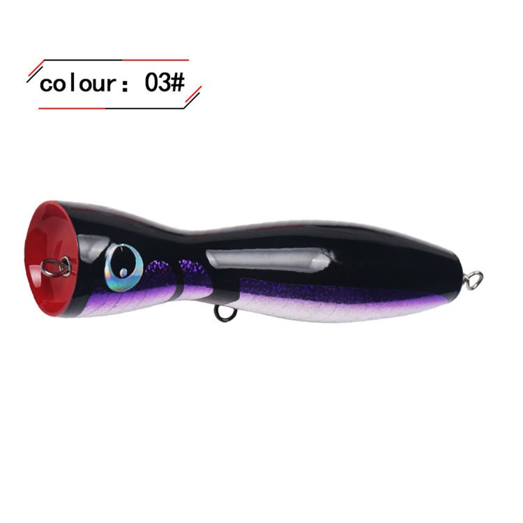 Wholesale Big Fishing Lure Wood Popper 200mm Popper Lure Fishing Popper 120g Salt Water Trolling Lures