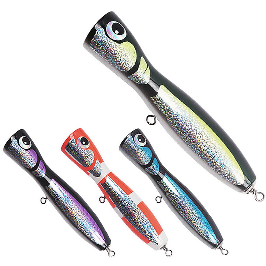 Wholesale Big Fishing Lure Wood Popper 200mm Popper Lure Fishing Popper 120g Salt Water Trolling Lures