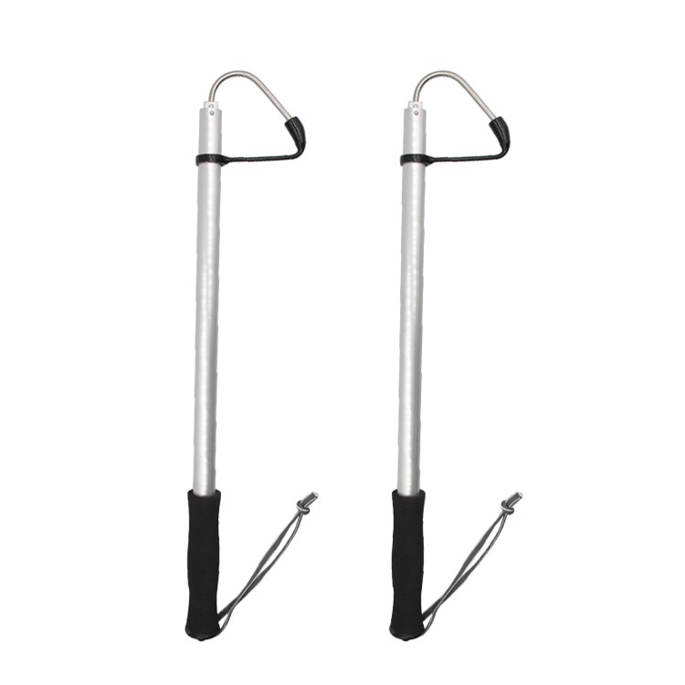 Wholesale sea fishing tools aluminum handle stainless steel telescopic two sections fishing gaff 