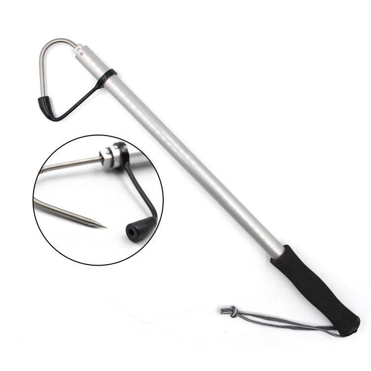 Wholesale sea fishing tools aluminum handle stainless steel telescopic two sections fishing gaff 