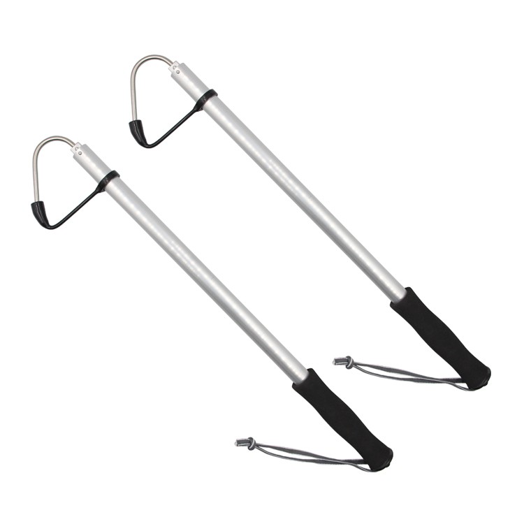 Wholesale sea fishing tools aluminum handle stainless steel telescopic two sections fishing gaff 